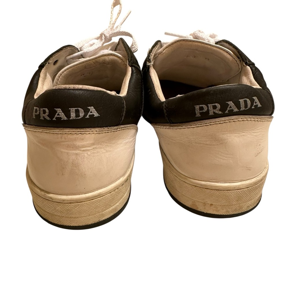 Vintage Prada Men's Black and Cream Sneakers size 40 - Picture 8 of 13